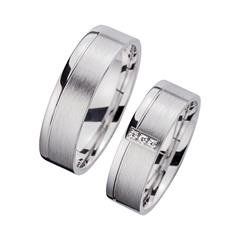 Unique Trouwringen Witgoud Met Diamanten Breedte 6 mm