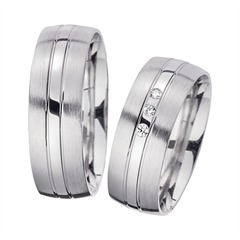 Unique Trouwringen Witgoud Met Diamanten Breedte 7 mm