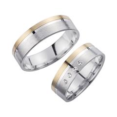 Unique Trouwringen Geel En Witgoud Met Diamanten Breedte 6 mm