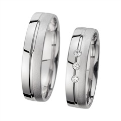 Unique Trouwringen Witgoud Met Diamanten Breedte 5 mm