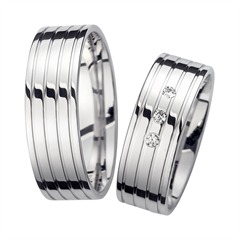 Unique Trouwringen Witgoud Met Diamanten Breedte 7 mm