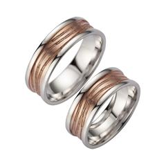 Unique Trouwringen Rood En Witgoud Breedte 7 mm