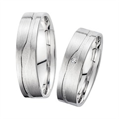 Unique Trouwringen Witgoud Met Diamant Breedte 5,5 mm