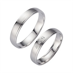 Unique Trouwringen Witgoud Met Diamanten Breedte 4 mm