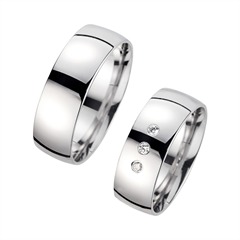 Unique Trouwringen Witgoud Met Diamanten Breedte 7 mm
