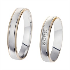 Unique Trouwringen Geel En Witgoud Met Diamanten Breedte 4 mm