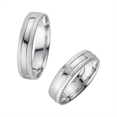Unique Trouwringen Witgoud Met Diamanten Breedte 5 mm