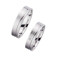 Unique Trouwringen Witgoud Met Diamanten Breedte 5 mm