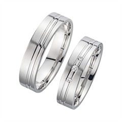 Unique Trouwringen Witgoud Met Diamanten Breedte 4 mm