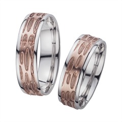 Unique Trouwringen Rood En Witgoud Breedte 6 mm