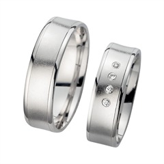 Unique Trouwringen Witgoud Met Diamanten Breedte 6 mm