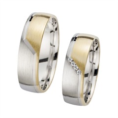 Unique Trouwringen Geel En Witgoud Met Diamanten Breedte 6 mm