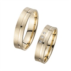 Unique Trouwringen Geelgoud Met Diamanten Breedte 5 mm