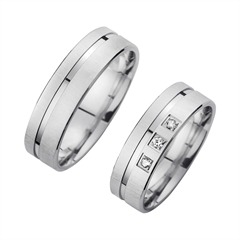 Unique Trouwringen Witgoud Met Diamanten Breedte 6 mm