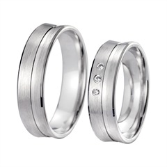 Unique Trouwringen Witgoud Met Diamanten Breedte 5,5 mm