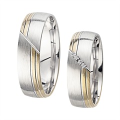 Unique Trouwringen Geel En Witgoud Met Diamanten Breedte 6 mm