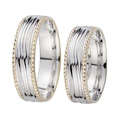 Unique Trouwringen Wit En Geel Goud Breedte 6 mm
