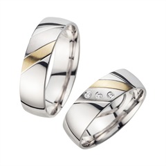 Unique Trouwringen Geel En Witgoud Met Diamanten Breedte 6 mm