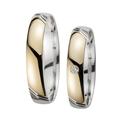 Unique Trouwringen Geel En Witgoud Met Diamanten Breedte 4 mm