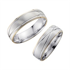 Unique Trouwringen Wit En Geel Goud Breedte 6 mm
