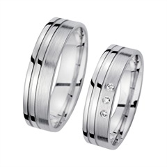 Unique Trouwringen Witgoud Met Diamanten Breedte 5,5 mm