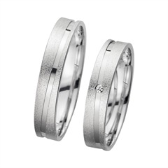 Unique Trouwringen Witgoud Met Diamant Breedte 4 mm