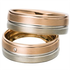Rauschmayer Trouwringen Rood En Witgoud 7mm