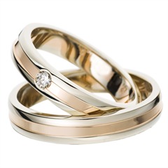 Rauschmayer Trouwringen Wit En Rood Goud 4mm