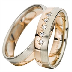 Rauschmayer Trouwringen Wit En Rood Goud 5mm