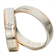 Rauschmayer Trouwringen Wit En Rood Goud 5mm