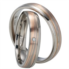 Rauschmayer Trouwringen Wit En Rood Goud 4mm