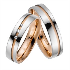 Rauschmayer Trouwringen Wit En Rood Goud 5mm
