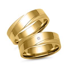Unique Gouden trouwringen met diamant