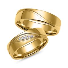 Unique Gouden trouwringen met 5 diamanten