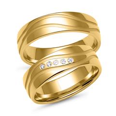 Unique Gouden trouwringen met 5 diamanten