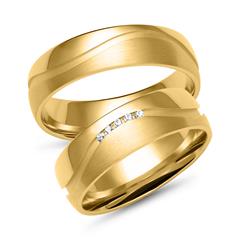 Unique Gouden trouwringen met 5 diamanten