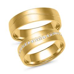 Unique Gouden trouwringen met 36 diamanten