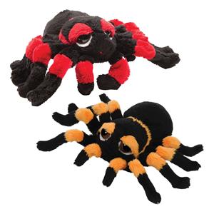 Halloween - Pluche knuffel spinnen 2x stuks - tarantulas - 13 cm - speelgoed -