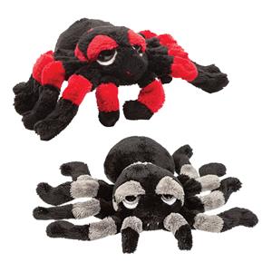 Halloween - Pluche knuffel spinnen 2x stuks - tarantulas - 22 cm - speelgoed -