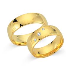 Unique Trouwringen 8 Karaat Geelgoud 3 Diamanten