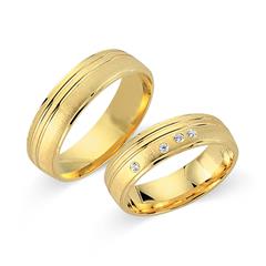 Unique Trouwringen 8 Karaat Geelgoud 4 Diamanten