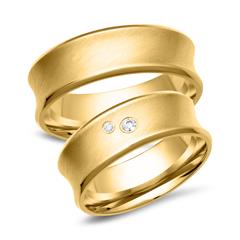 Unique Trouwringen 8 Karaat Geelgoud 2 Diamanten