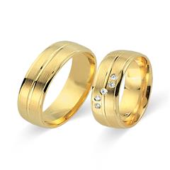 Unique Trouwringen 8 Karaat Geelgoud 5 Diamanten