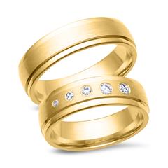 Unique Trouwringen 18 Karaat Geelgoud 5 Diamanten