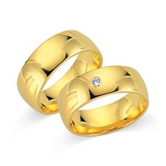 Unique Trouwringen 8 Karaat Geelgoud Met Diamant