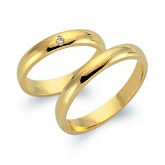 Unique Trouwringen 18 Karaat Geelgoud Met Diamant