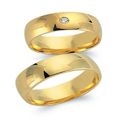 Unique Trouwringen 8 Karaat Geelgoud Met Diamant