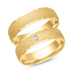 Unique Trouwringen 8 Karaat Geelgoud Met Diamant