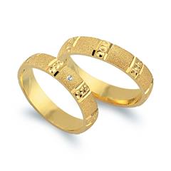 Unique Trouwringen 14 Karaat Geelgoud Met Diamant
