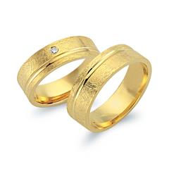 Unique Trouwringen 8 Karaat Geelgoud Met Diamant
